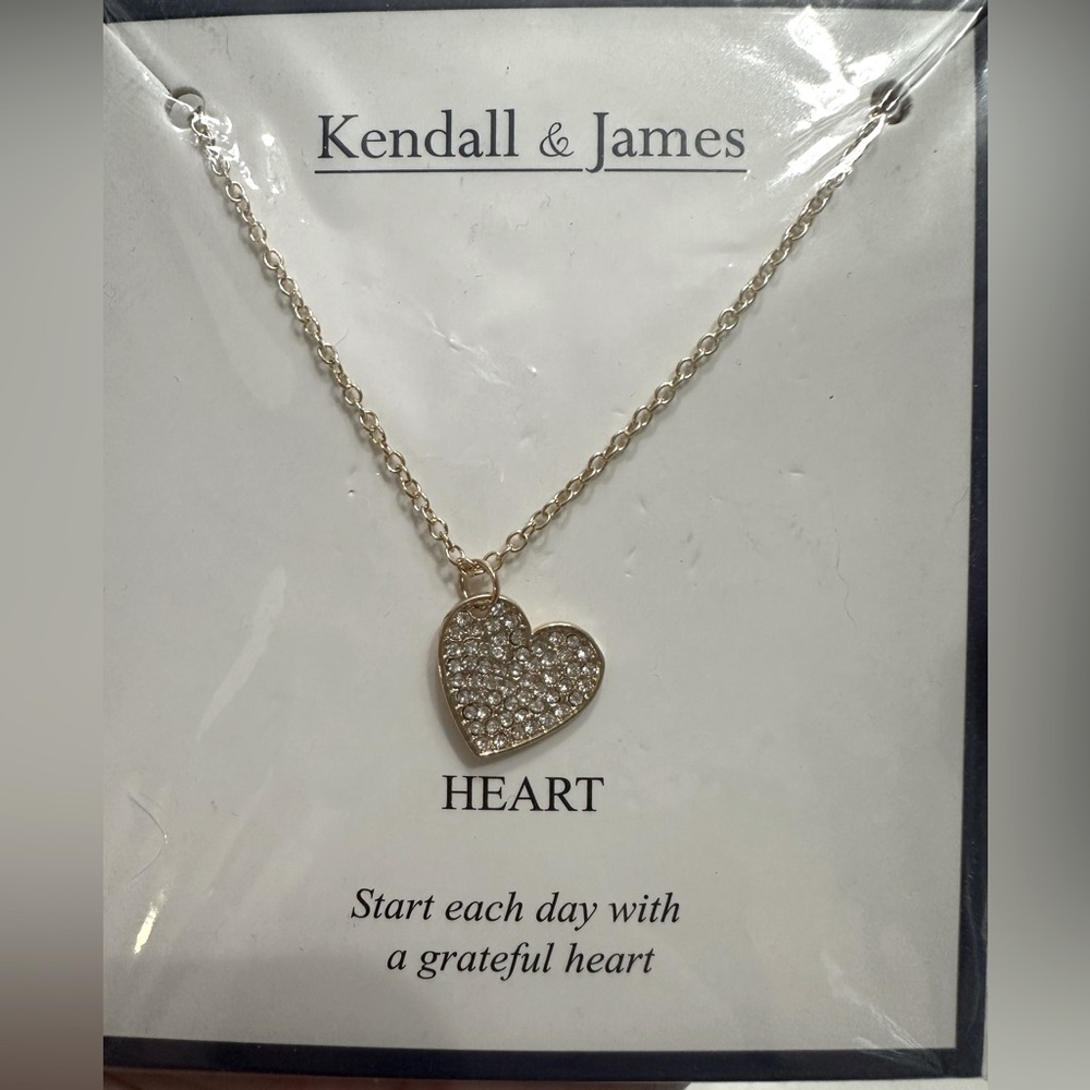 NIP heart pendant necklace - gold/crystal